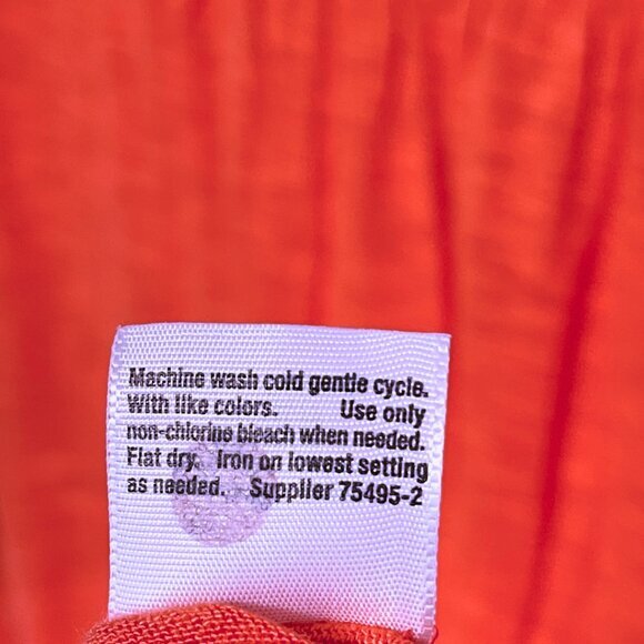 A.N.A. A New Approach Peasant Fairy Top Size M Coral Crochet Flutter Sleeve Boho - Picture 7 of 9